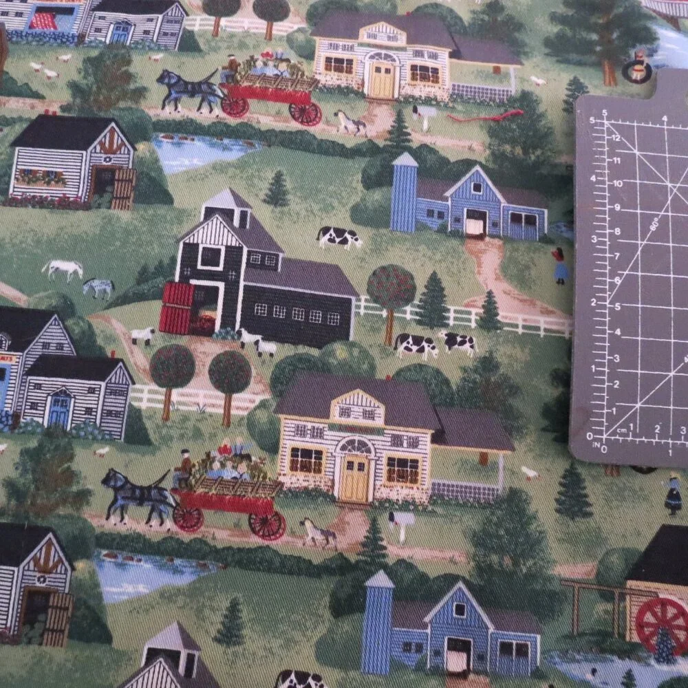 2 1/2 Decorator Fabric Primitive Farm Pottersville Vintage Town Craft Material